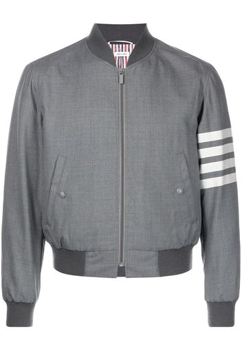 Thom Browne 4-Bar stripe knitted bomber jacket - Grau