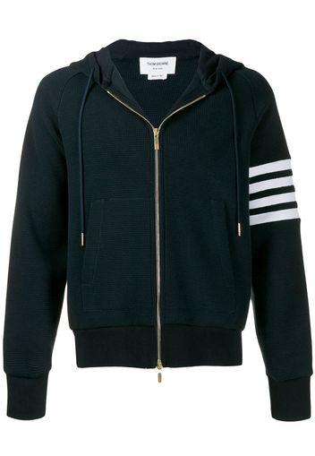 Thom Browne 4-Bar raglan-sleeve waffle stitch hoodie - Blau