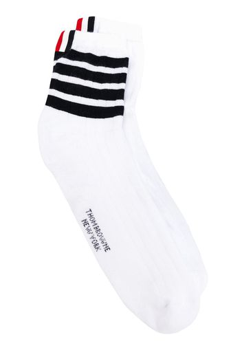 Thom Browne Socken mit Logo-Streifen - Weiß