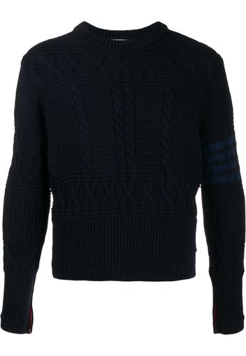 Thom Browne Pullover mit Aran-Zopfmuster - Blau