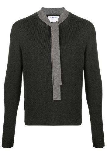 Thom Browne Kaschmirpullover mit Krawatte - Grau