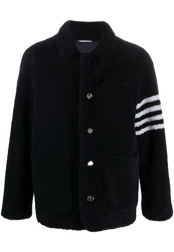 Thom Browne Shearling-Jacke mit Streifen - Blau