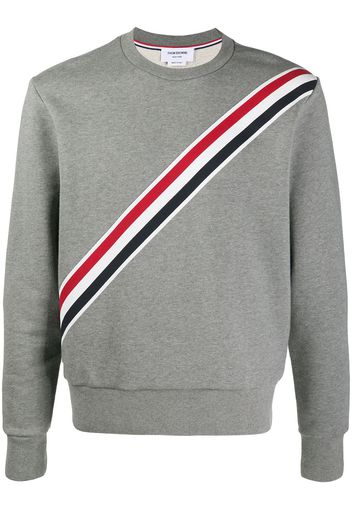 Thom Browne Sweatshirt mit RWB-Streifen - Grau