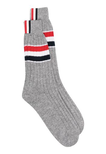 Thom Browne Kaschmirsocken mit Streifen - Grau