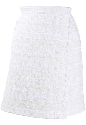 Thom Browne Ausgefranste Tweed-Shorts - Weiß