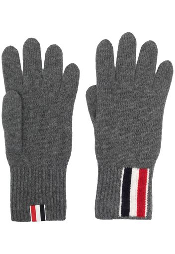 Thom Browne Gestrickte Handschuhe mit Streifen - Grau