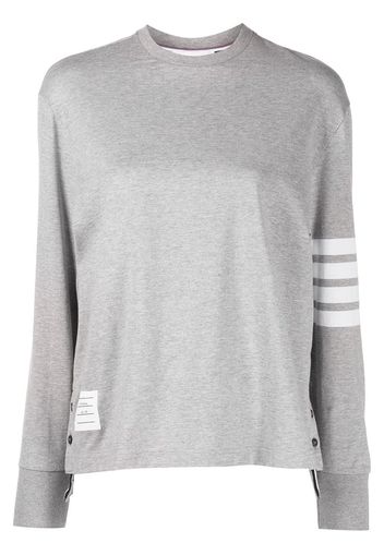 Thom Browne LONG SLEEVE OVERSIZED TEE IN MED WEIGHT JERSEY W/ ENGINEERED 4 BAR - Grau