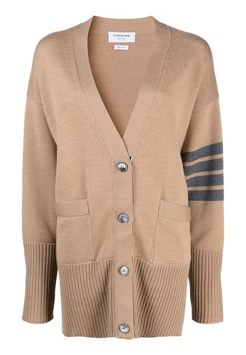 Thom Browne Gestreifter Oversized-Cardigan - Nude