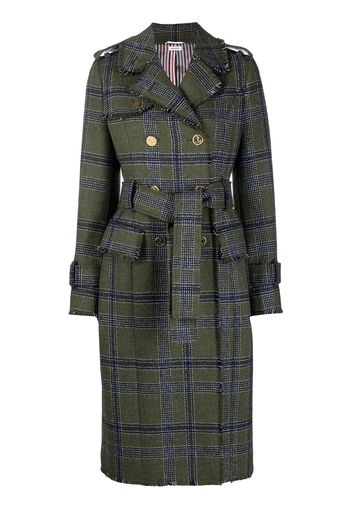 Thom Browne Trenchcoat mit Check - Grün