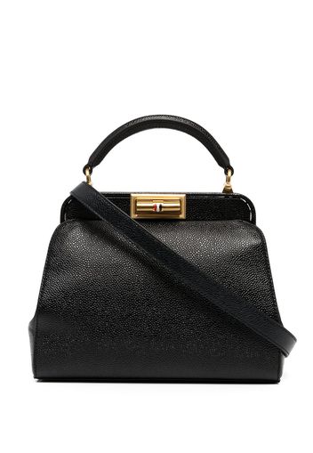 Thom Browne SMALL DOCTOR BAG IN PEBBLE GRAIN LEATHER - L24, H26, W12 - Schwarz