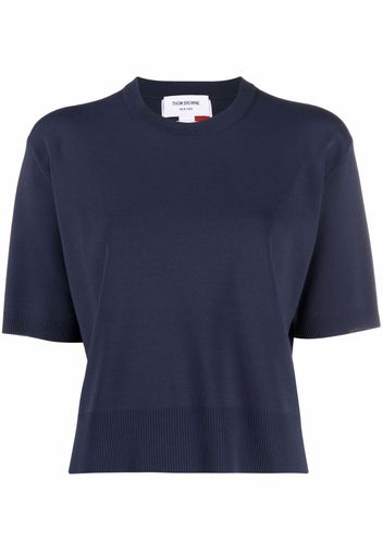 Thom Browne Intarsien-T-Shirt - Blau