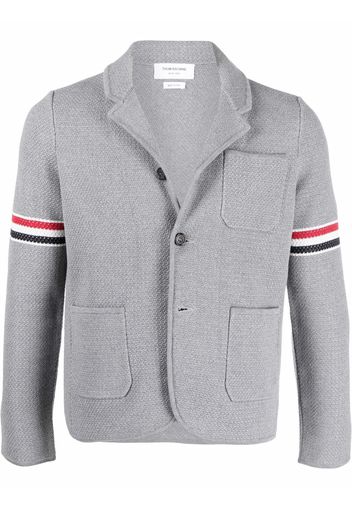 Thom Browne SPORT COAT W/ RWB ARMBANDS IN TEXTURED JACQUARD - Grau