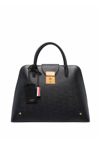 Thom Browne MR. THOM SATCHEL BAG IN PEBBLE GRAIN LEATHER - L42, H30, W18 - Schwarz