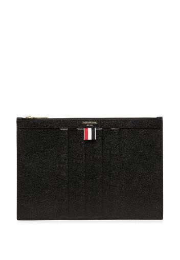 Thom Browne pebbled rectangular clutch bag - Schwarz