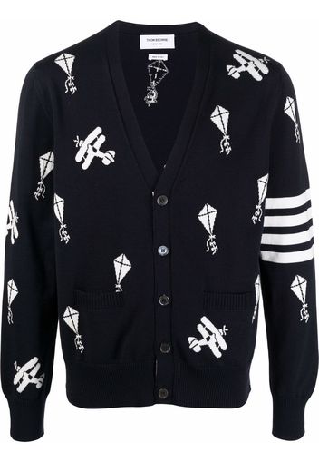 Thom Browne Sky Icons Cardigan mit Streifen - Blau