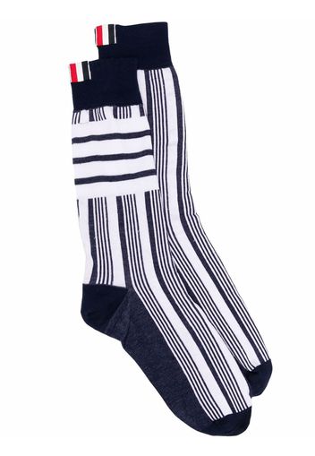 Thom Browne Gestreifte Socken - Blau