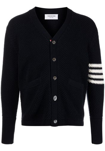 Thom Browne MILANO STITCH SHAWL COLLAR CARDIGAN W/ 4BAR IN MERINO WOOL - Blau