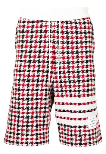 Thom Browne 4-Bar stripe checked shorts - Rot