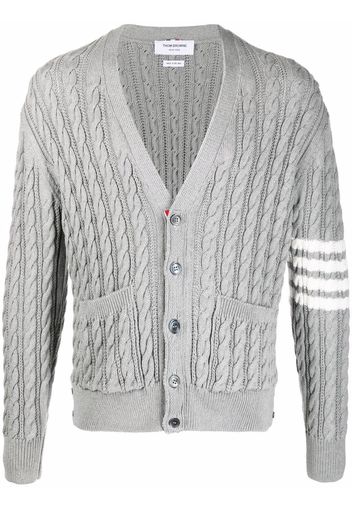 Thom Browne Cardigan mit Zopfmuster - Grau