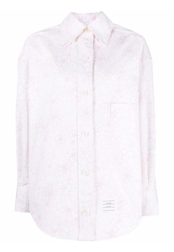 Thom Browne Hemd mit Blumenstickerei - Rosa