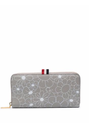 Thom Browne Portemonnaie mit Blumen-Print - Grau