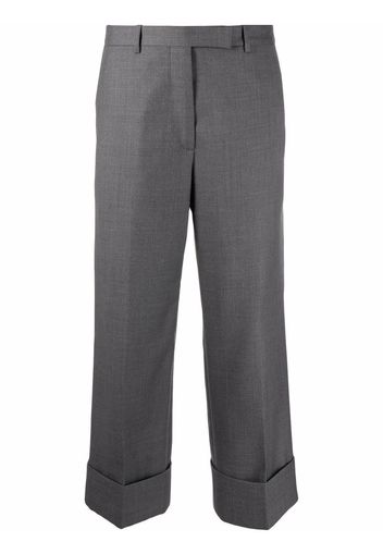 Thom Browne cuffed-hem cropped trousers - Grau