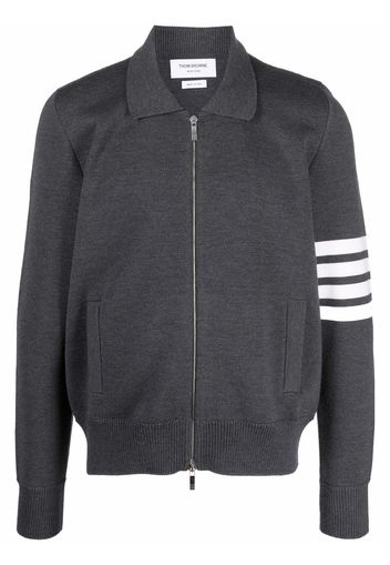 Thom Browne 4-Bar stripe zip-up jumper - Grau