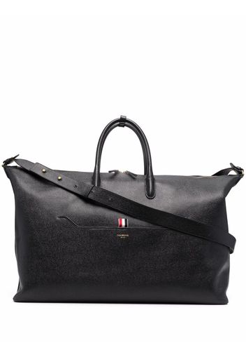 Thom Browne RWB stripe leather holdall - Schwarz