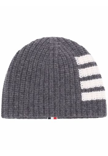 Thom Browne 4-Bar Stripe knitted beanie - Grau