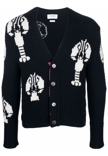 Thom Browne Cardigan mit Intarsienmuster - Blau