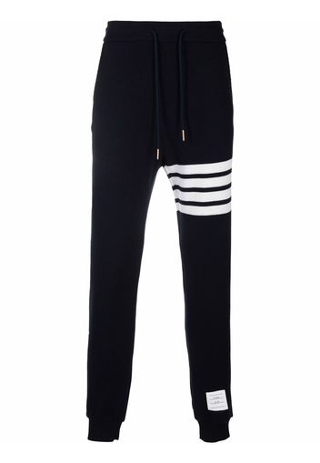 Thom Browne waffle-knit cashmere track pants - Blau