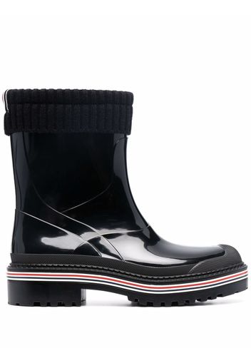 Thom Browne Regenstiefel in Hochglanz-Optik - Schwarz