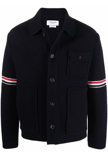 Thom Browne Cardigan mit RWB-Streifen - Blau