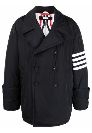 THOM BROWNE down-feather 4-Bar stripe peacoat - Schwarz