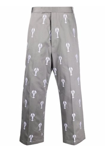 Thom Browne Hose mit Stickerei - Grau