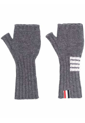 Thom Browne RWB stripe fingerless gloves - Grau