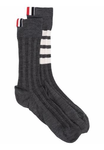 Thom Browne 4-Bar striped socks - Grau