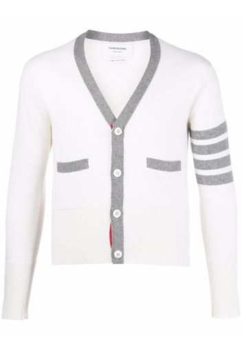 Thom Browne 4-Bar stripe cashmere cardigan - Weiß