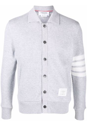 Thom Browne Cardigan mit Waffelstrick-Muster - Grau