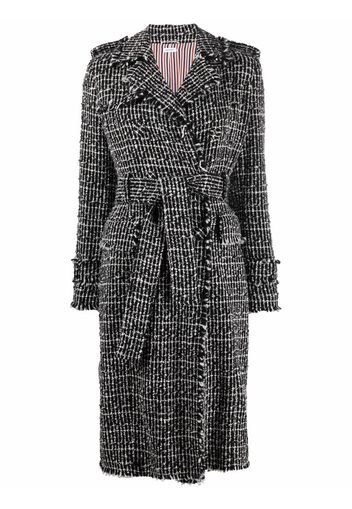 Thom Browne Tweed-Trenchcoat aus Kaschmir - Schwarz