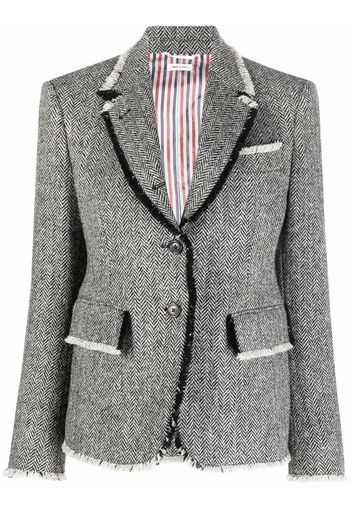 Thom Browne herringbone wool single-breasted blazer - Grau