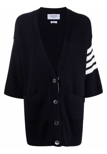 Thom Browne Aran-Cardigan mit Zopfmuster - Blau