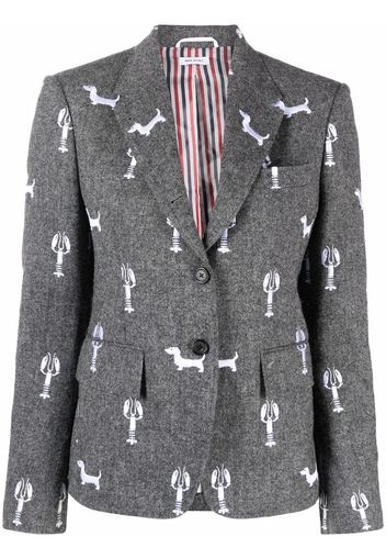 Thom Browne Bestickter Tweed-Blazer - Grau