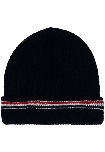 Thom Browne Gestreifte Intarsien-Beanie - Blau