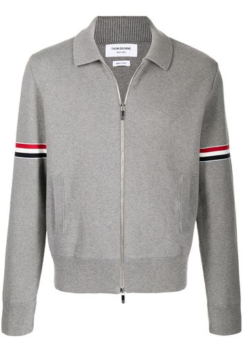 Thom Browne Cardigan mit RWB-Streifen - 055 LIGHT GREY