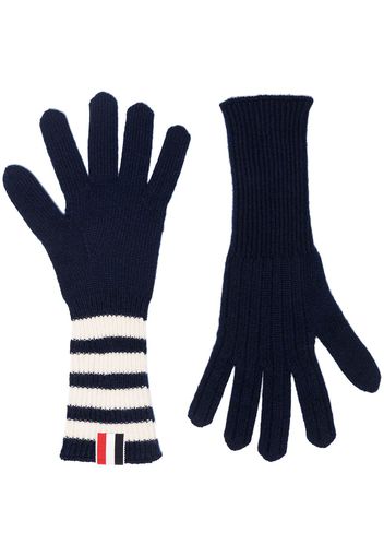 Thom Browne THOM BROWNE RIB CASHMERE GLOVES BLUE - Blau