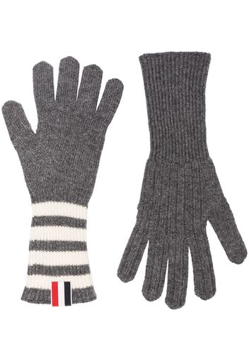 Thom Browne THOM BROWNE RIB CASHMERE GLOVES GREY - Grau