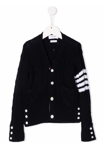 Thom Browne Cardigan mit Zopfmuster - Blau