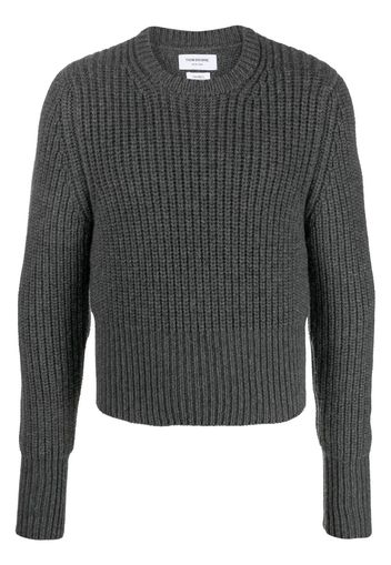 Thom Browne Kaschmirpullover mit Waffelstrick-Muster - Grau