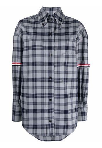 Thom Browne Kariertes Flanellhemd - Grau